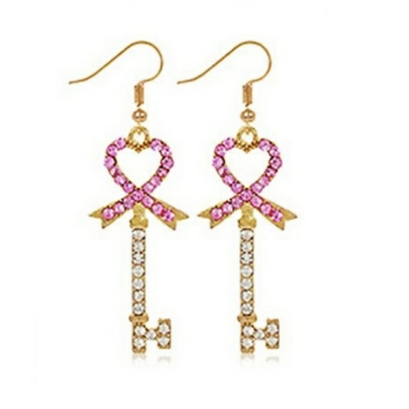 Jewelry - ‼️CLEARANCE PRICE FIRM‼️💥Pink Ribbon Earrings💥